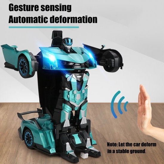 MEWAU 1:12 RC transformerende auto/robot - 2 in 1Afstand Bestuurbare Auto -Gebaar waarneming - Speelgoed Auto - Grijs