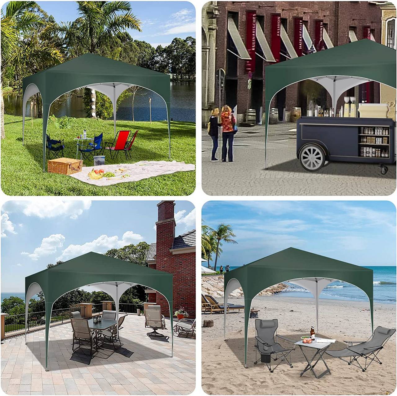 WOLTU Paviljoen Pop-Up - Waterdicht - Groen - 3x3m