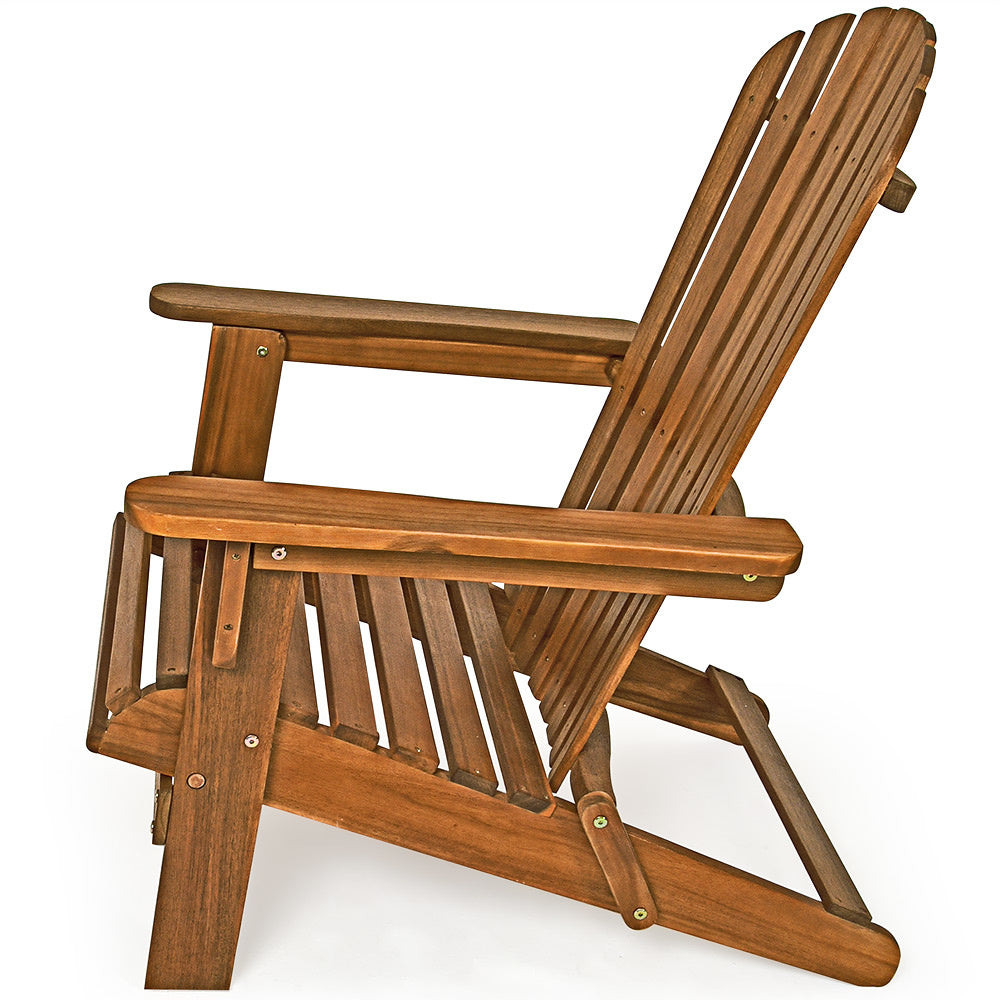 Casaria Adirondack Tuinstoel – Inklapbaar & Ergonomisch – 84 x 69 x 94 cm – Acacia - Bruin