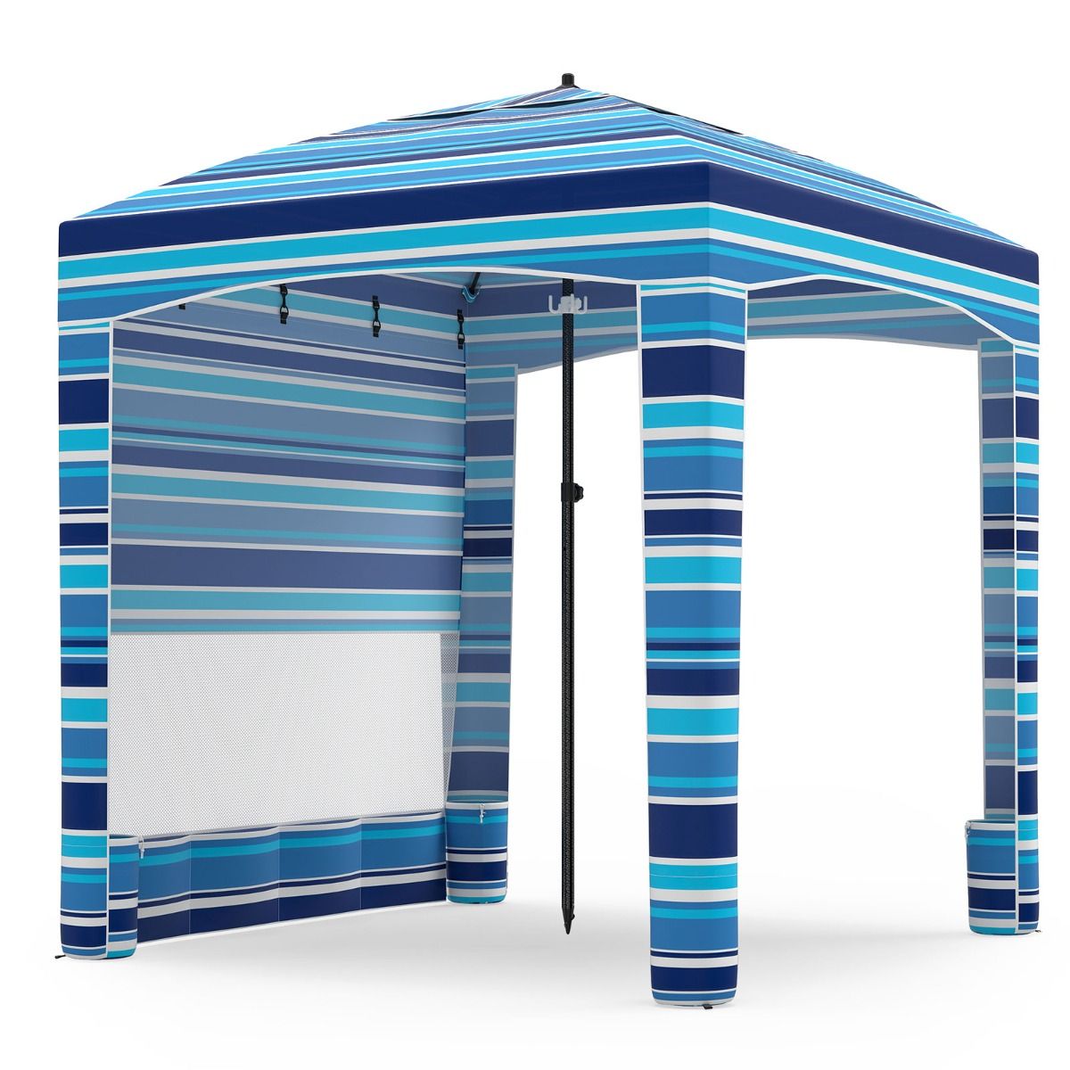 Coast Strandtent - met zijwand - verstelbare hoogte - marineblauw/roze - 185 x 185 cm