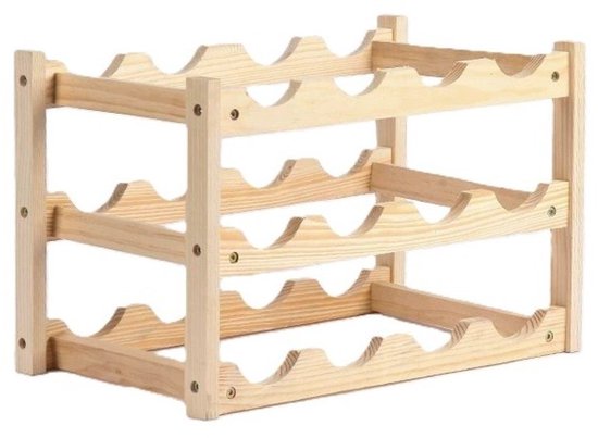 Wijnrek Hout – Wijnrek voor 12 Flessen – 45 x 22 x 28 cm