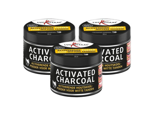 Lucovitaal Activated Charcoal Poeder - 3x 50 gram - Zwart