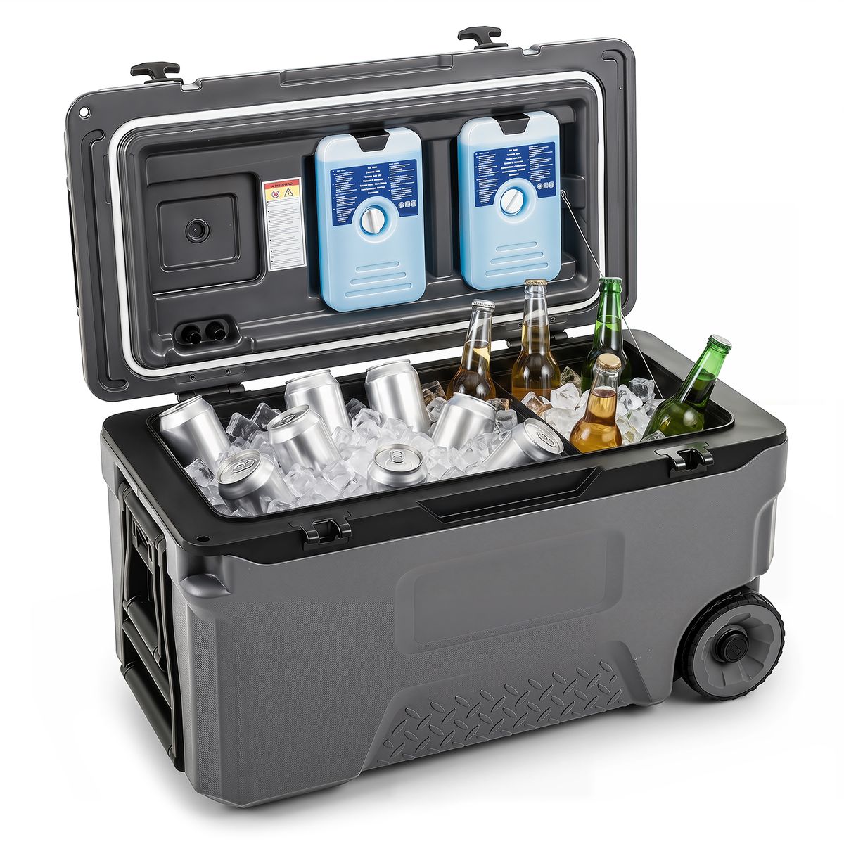 Coast Koelbox op wielen - met handgreep en afvoerstop - grijs 50 L / maat M