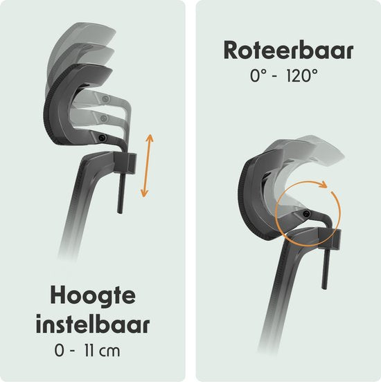 LifeGoods Ergonomische Bureaustoel - Office Chair - NEN- en SGS-gecertificeerd - Volwassenen - Hoofdsteun - Zwart/Chroom