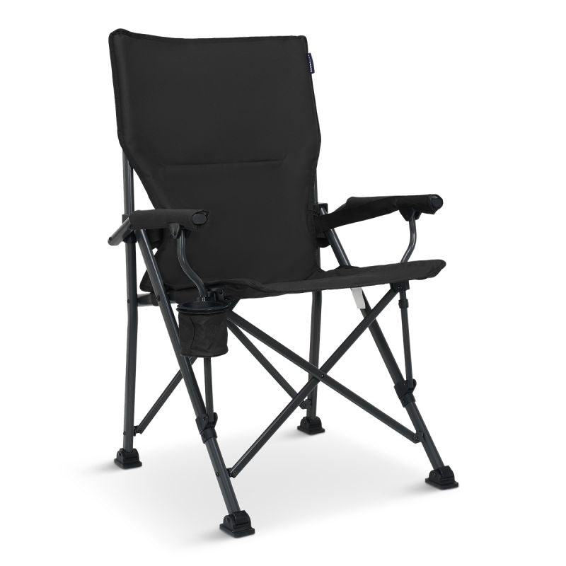 Trvlmore Campingstoel Ergonomisch - Zwart - Verstelbare rugleuning 100 cm - Draagvermogen 120 kg