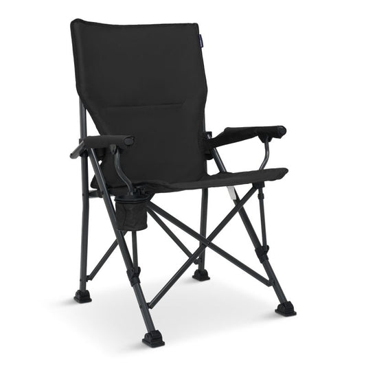 Trvlmore Campingstoel Ergonomisch - Zwart - Verstelbare rugleuning 100 cm - Draagvermogen 120 kg