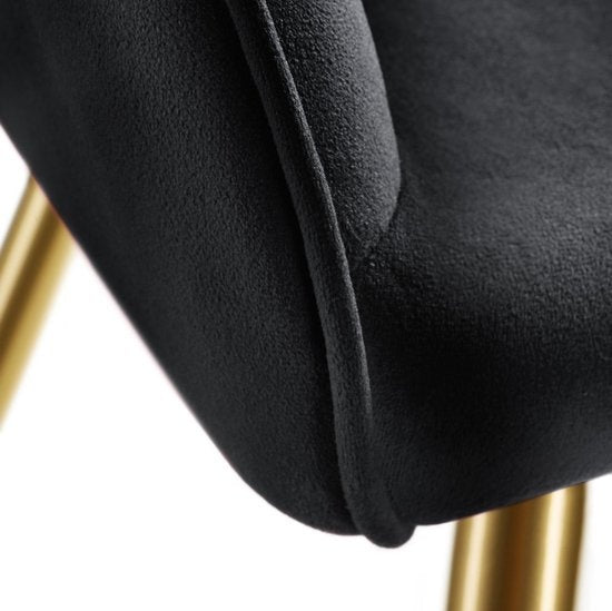 tectake® - Stoel - eetkamerstoel - Marilyn fluweellook goud zwart/goud - 403654