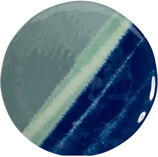 Bo-Camp - Servies - Halo - Blauw/Groen - 12 Stuks