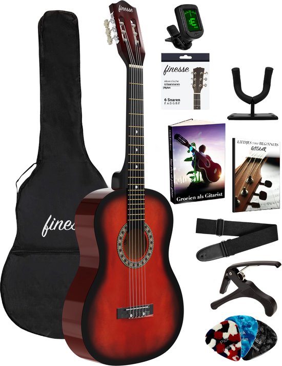 Finesse Akoestische Gitaar - Starterset - Nylon Snaren - Klassieke Gitaar - Gitaar Kind & Volwassenen