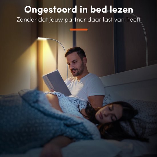 Nolt Leeslamp voor in Bed - Nachtlampje Dimbaar - 2 Bedlampjes - Bedlamp Slaapkamer - Leeslampjes Hoofdbord - Leeslampje Volwassenen