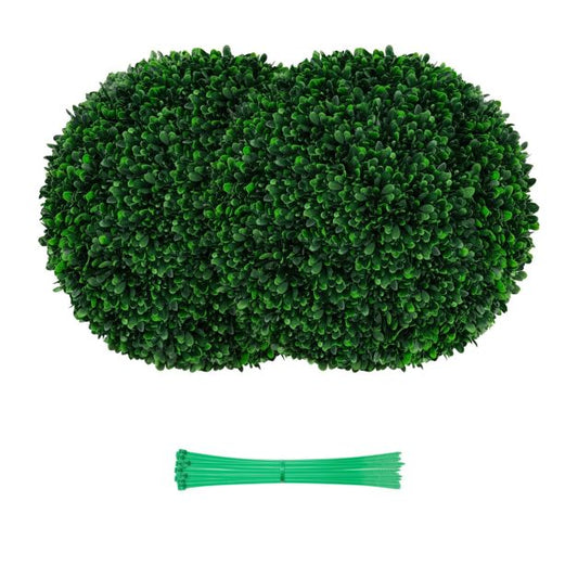 Coast 2 x 52 cm UV-bestendige kunstmatige buxusbollen met realistisch blad, decoratieve topiaryplanten voor binnen en buiten, groen
