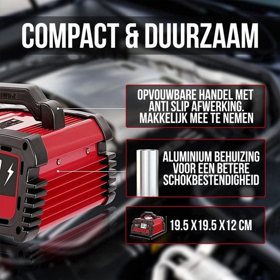 Strex Industriele Acculader - 12/24V 5/10/25A - voor Auto / Motor / Scooter / Boot / Camper - Reparatiemodus - Druppellader