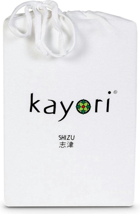 Kayori Shizu Molton Hoeslaken Stretch - 90-100x200-220 cm - Matrasbeschermer - Biologisch Katoen - Wit