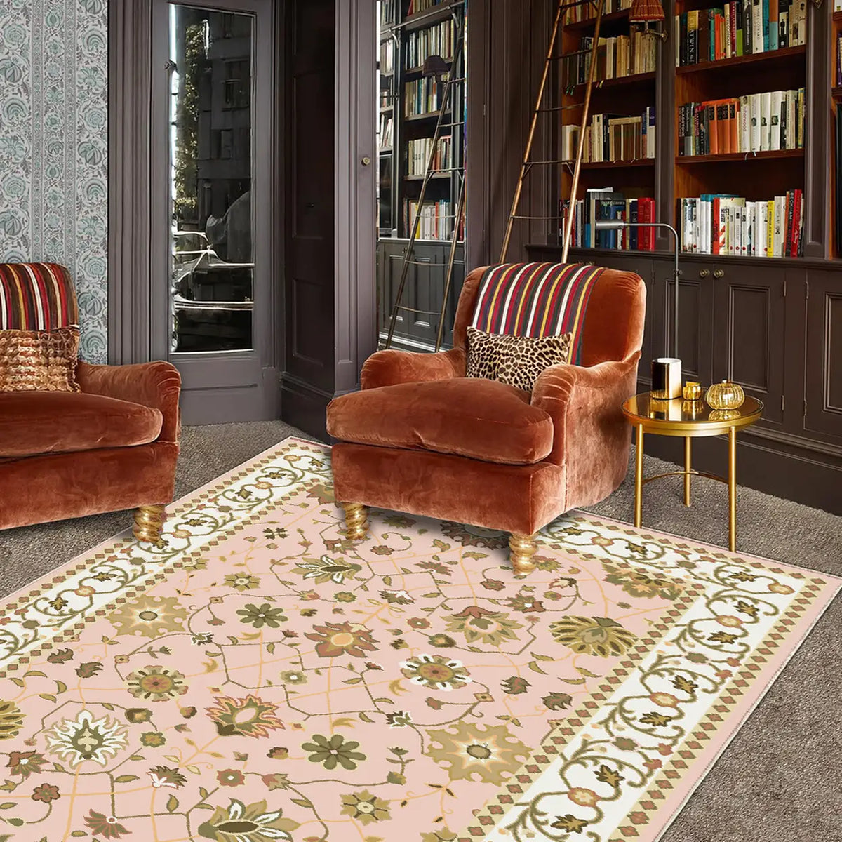 WhereHike Vloerkleed - Multicolour - Vintage Bloemenpatroon - Wasbaar - Antislip - Polyester - 183 x 274 cm
