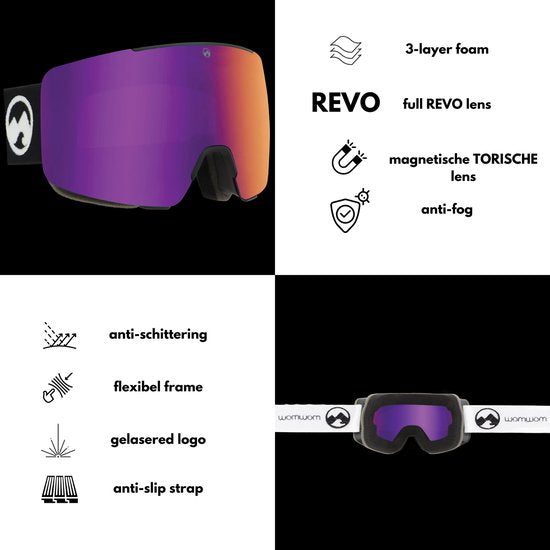 MowMow LOCAL Skibril Heren L/XL + Extra Lens – Magnetisch – Bio-Frame - R-Strap - UV400