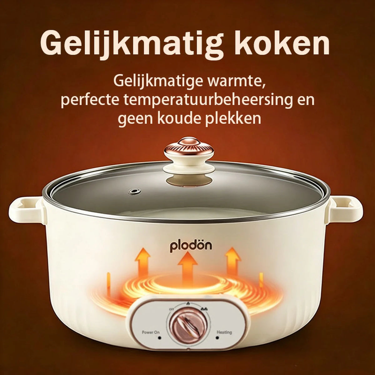 Plodon Elektrische Hotpot 7 Liter – Multifunctionele Kookpan met Antiaanbaklaag – 1600W – Ø 30,5 x 8,5 cm – RHG-70XVv