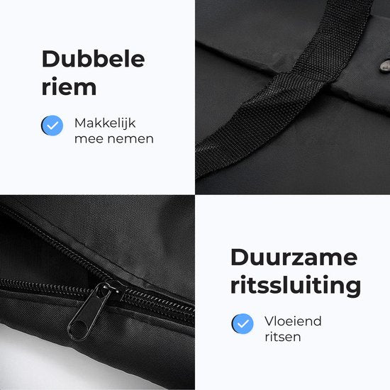 Kussentas voor Tuinkussens XXL - Tuinmeubelhoes - Opberghoes Tuinmeubels - Waterdichte Beschermhoes - Hoezen voor Tuinmeubelen - UV-bescherming - Weerbestendig - Zwart