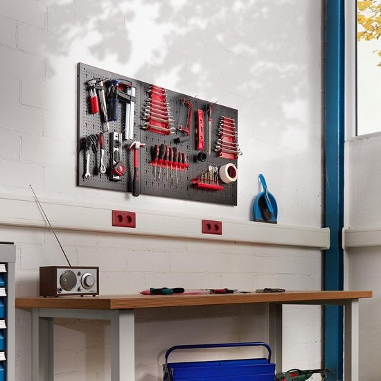 tectake® - Gereedschapswand met 25 haken en houders - 403559