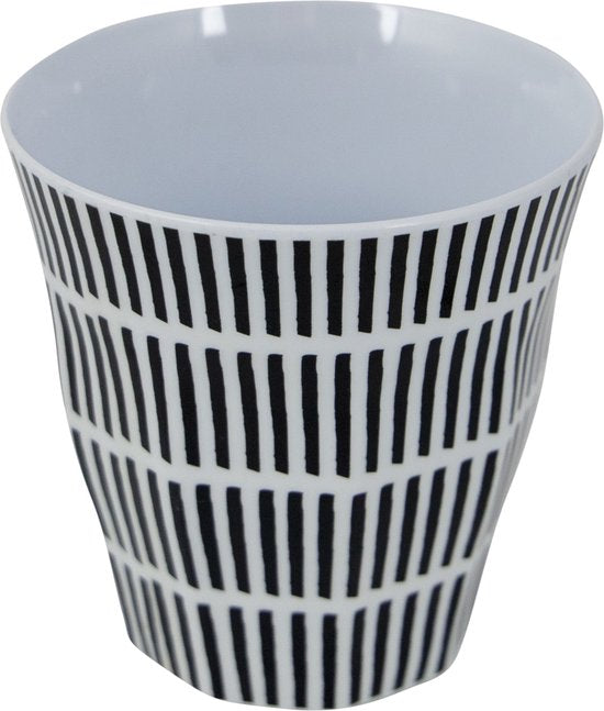 Bo-Camp - Servies - Mix & Match - 16 Stuks - Zwart/Wit