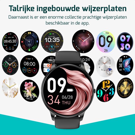FITAGE Sporthorloge met GPS - Smartwatch Stappenteller Horloge - Activity Tracker - Smartwatches Heren, Dames & Kinderen - Zwart