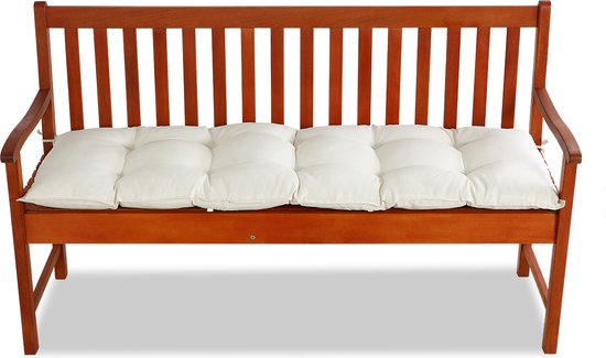 Zitbankkussen 145x45x8cm Visco Effect Indoor Outdoor Bank Crème