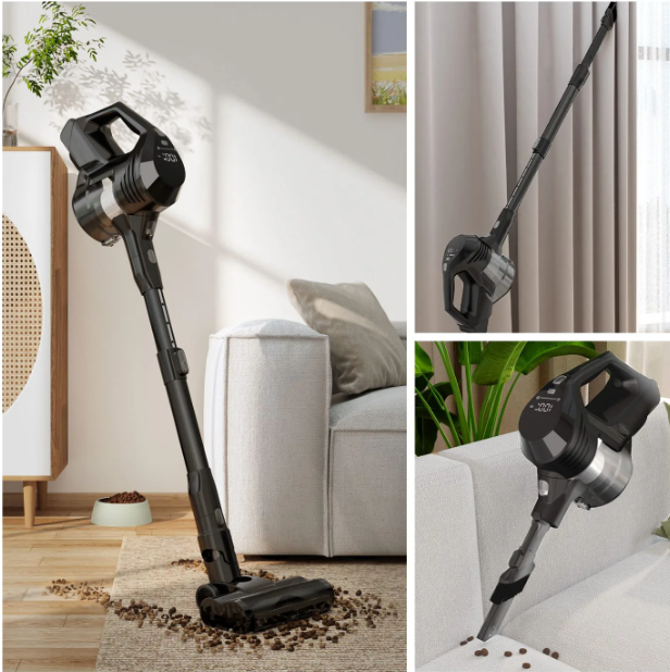 Daynee XL60 Snoerloze Steelstofzuiger 58.000 Pa – Zwart – 1,5 L – HEPA×4 – Display – 44 × 30 × 18 cm