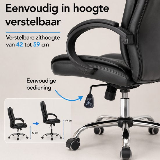 Infinity Goods Ergonomische Bureaustoel - Office Chair - Verstelbaar - 4D Lendensteun & Mesh - Tot 150kg - NEN-EN1335 - Zwart