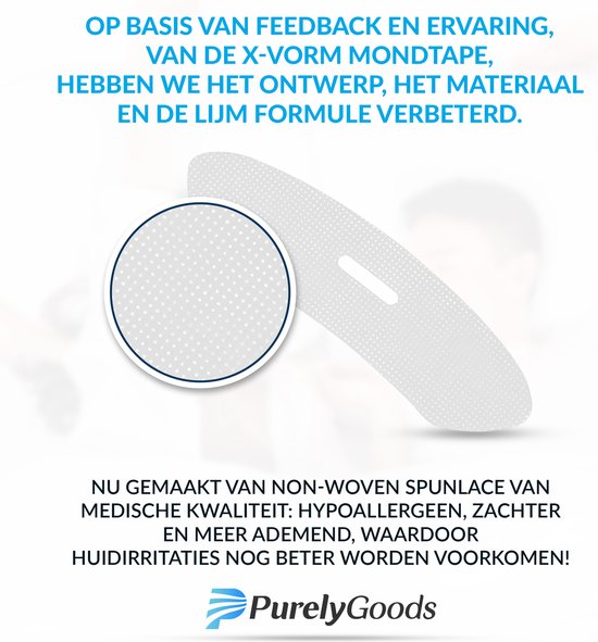 PurelyGoods® Mondtape – 90 stuks - Anti Snurk - Mond Tape – Mouth Tape - Myotape – Mondpleisters