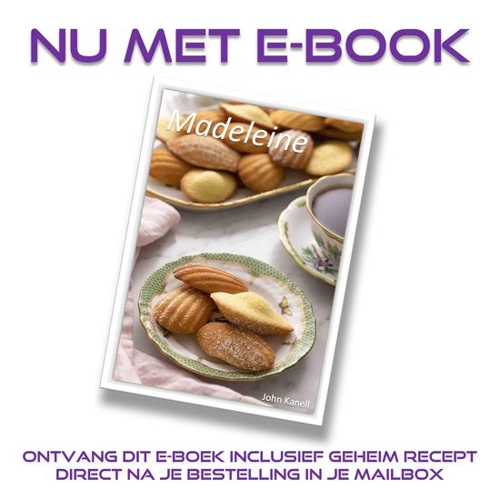 Homewell - Madeleine Bakvorm met 12 Schelpvormpjes - Antiaanbaklaag | Incl. Kwast & E-book