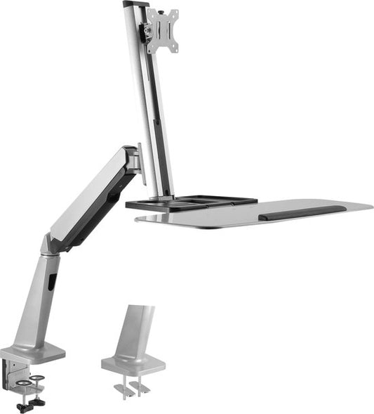VDD Gaming - Monitorbeugel met toetsenbord - 13 tot 32 inch - Zilver
