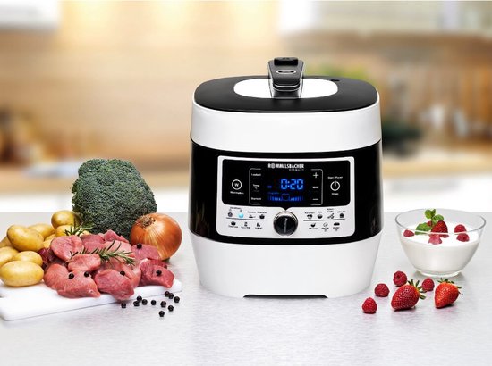 Rommelsbacher multifunctionele snelkookpan Mein Hans MD 1000 – 14 programma’s – Snelkoken, Rijstkoken, Sauteren, Stomen, Slowcooking, Sous-vide, Bakken en braden, Frituren – 6 liter
