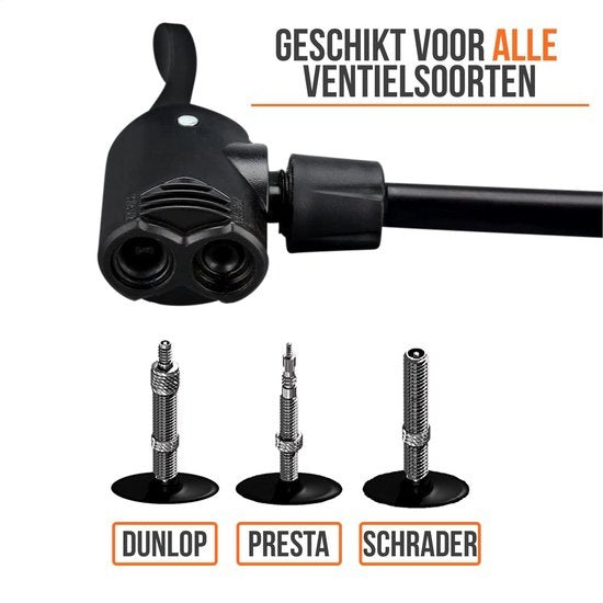Strex Fietspomp - Drukmeter - 11 Bar – Bal pomp - Oranje
