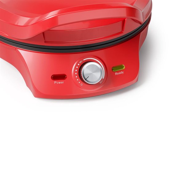 Princess Pizza maker 115007 - Pizzaoven - Regelbare thermostaat tot 220C - Rood - Ø30cm - ook te gebruiken als tafelgrill - voor verse en diepvriespizza's
