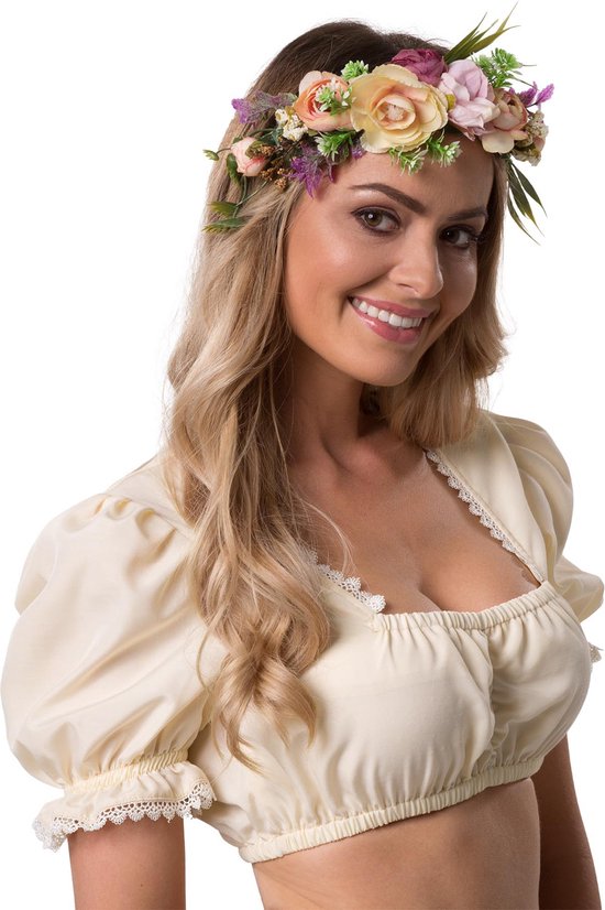 Dressforfun Dirndlblouse Anni M - verkleedkleding kostuum halloween verkleden feestkleding carnavalskleding carnaval feestkledij partykleding - 303046