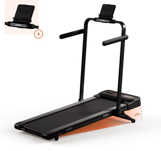 Moov Run Plus Loopband Inklapbaar - Walking Pad – Hellingsfunctie 15% - Opvouwbare Wandelband - Treadmill 1-14 km/u – Incl. Accessoires