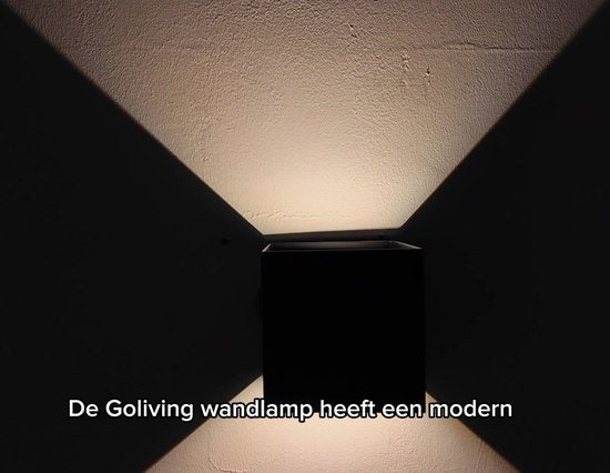 Goliving lamp – Wandlamp wit binnen en buiten – Kubuslamp industrieel – Waterdichte LED-verlichting - Energiezuinig en roestvrij - 10 x 10 x 10 cm
