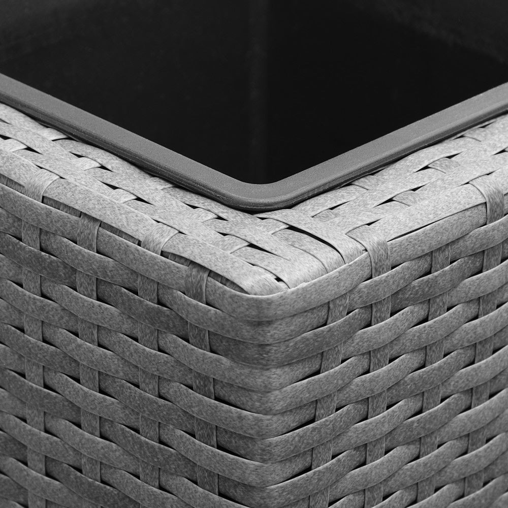 Casaria Polyratton bloempot grijs 95x27x60cm
