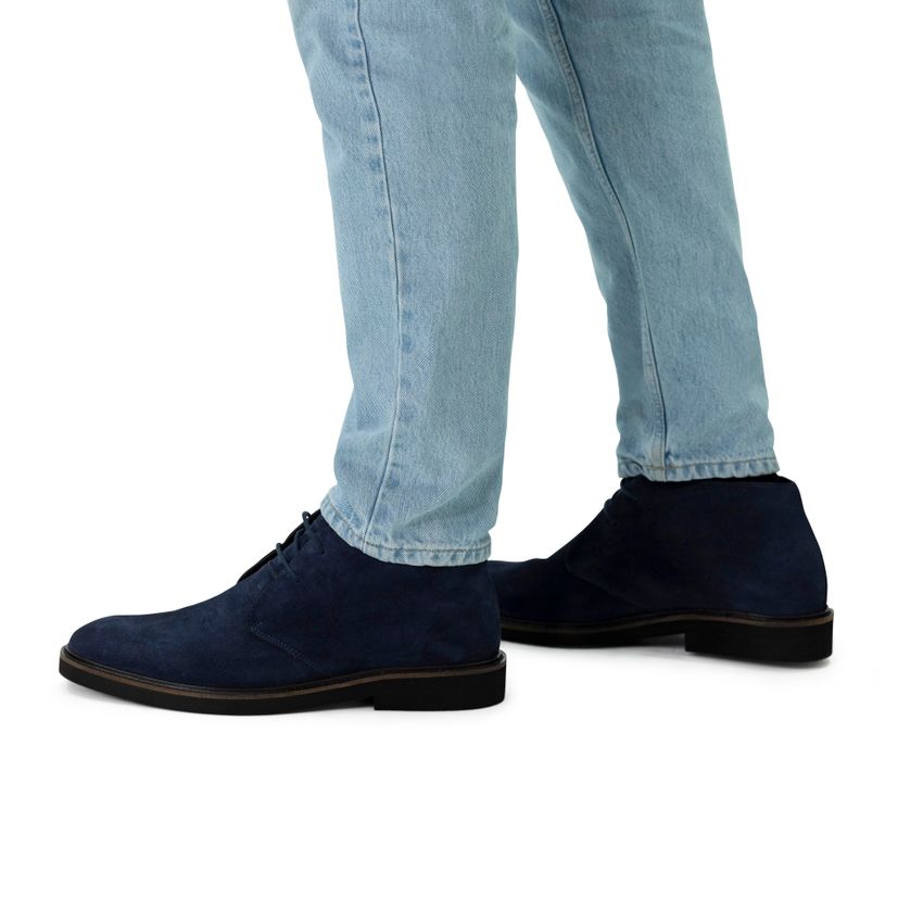 Suède veterboots - Maat 43 - Donkerblauwe