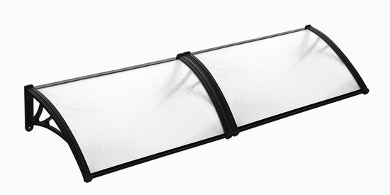 909 Outdoor Weerbestendige Deurluifel - Overkapping - UV-polycarbonaat en Aluminium - 100 x 80 cm