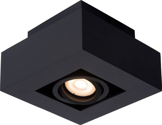 Lucide XIRAX - Plafondspot (Plafondlamp) - LED Dim to warm - GU10 - 1x5W 2200K/3000K - Zwart