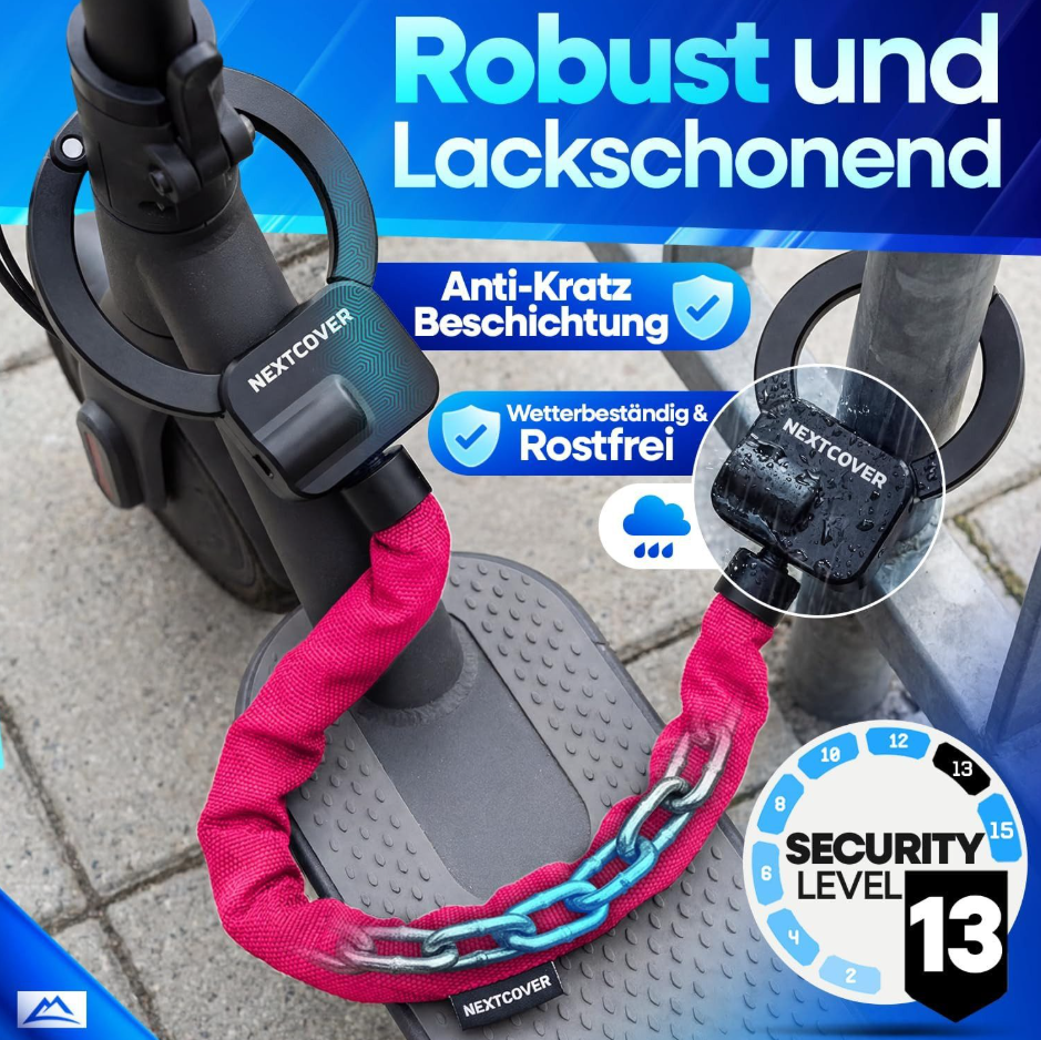 Nextcover E-Scooter Kettenslot 90 cm - Roze - Steel-Secure Technologie