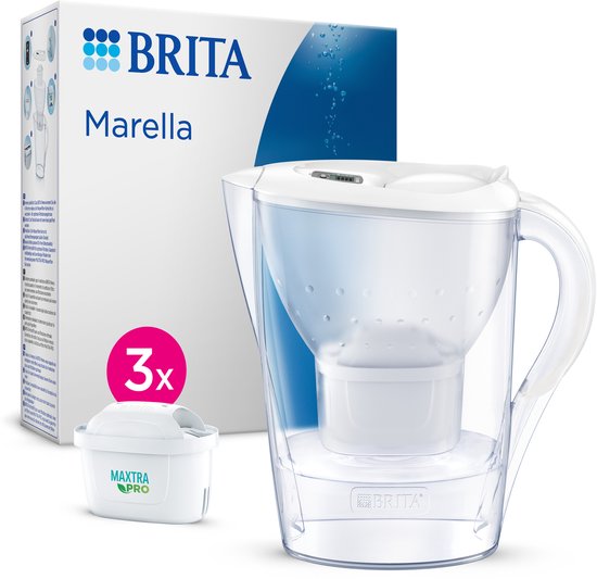 BRITA Waterfilterkan Marella Cool - 2,4L - Wit - incl. 3 MAXTRA PRO Pure Performance waterfilterpatronen - Voordeelverpakking