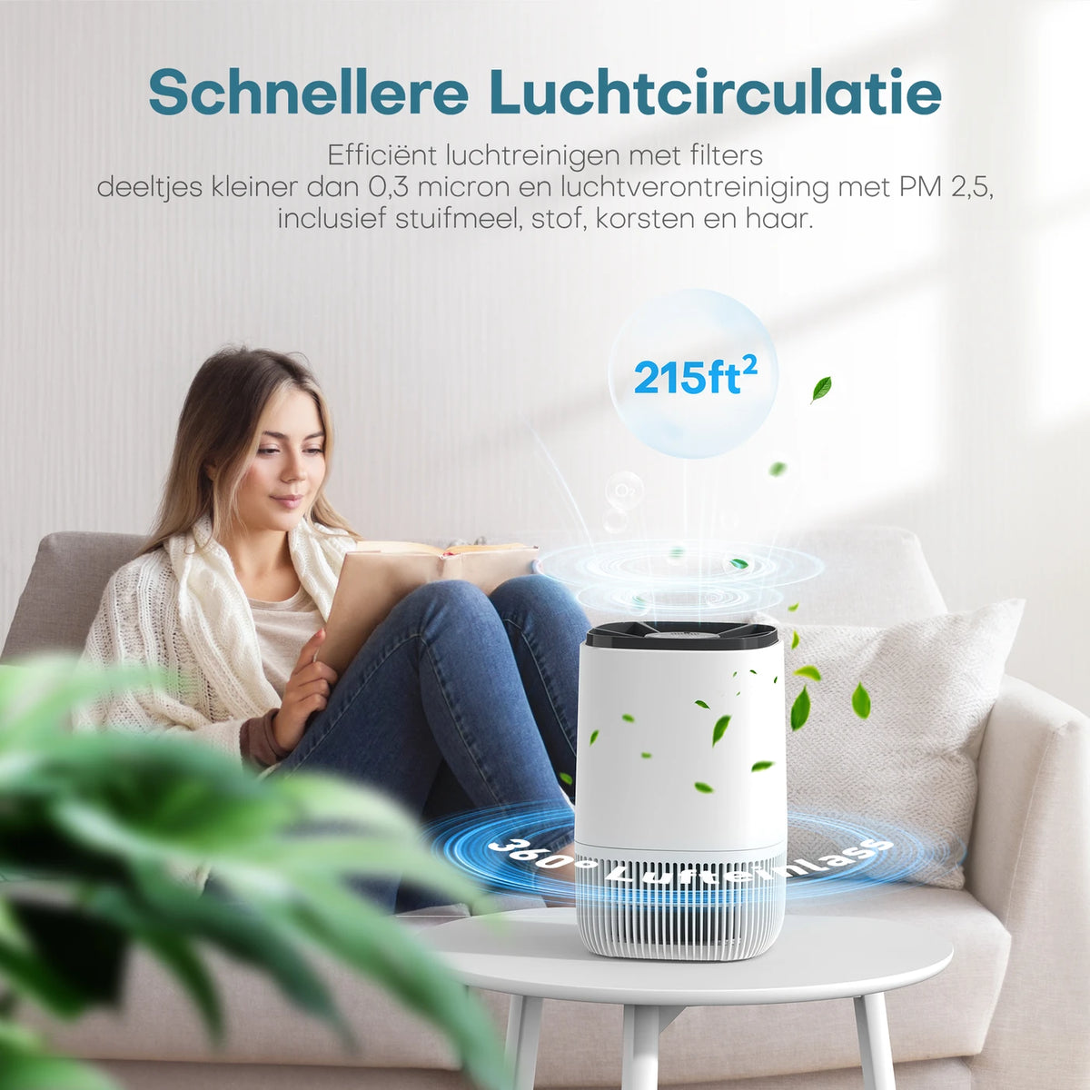 Conopu HEPA-Luchtreiniger - Geurfunctie en Timer - 17 × 17 × 26 cm