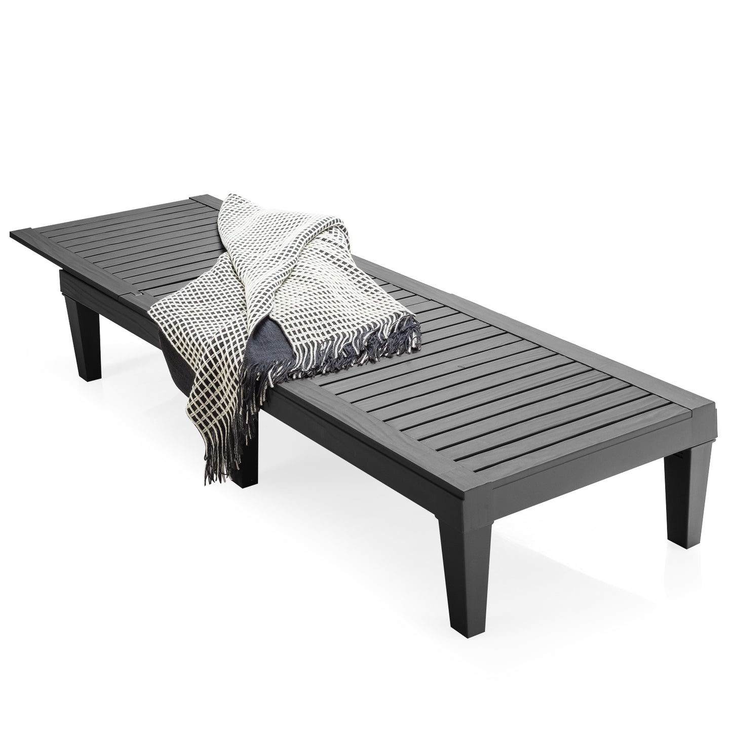Coast Terrace Lounger buitenluchtstoel met verstelbare rugleuning 190 x 57,5 ??x 29 cm zwart