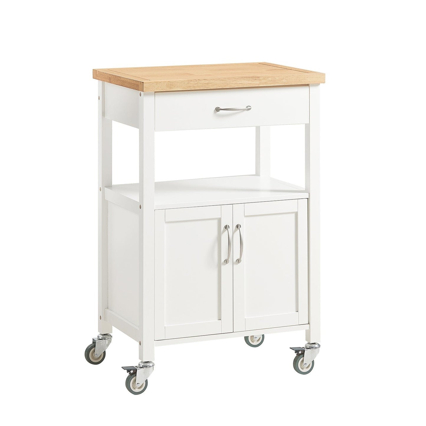 SoBuy Keukenwagen met 1 lade en 2 deuren - Max. 30KG - 44,5 x 60 x 90 cm - Wit