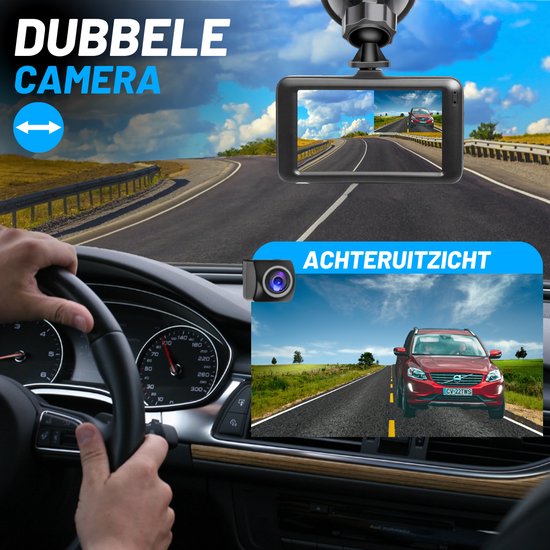 VERTREX Dashcam voor Auto 1080P Full HD - Voor en Achter - Dash cams - Nachtvisie - G-Sensor - 170° Wijdhoeklens - 3,0" LCD - Bewegingsdetectie - Loop Recording - Incl. 32GB MicroSD Kaart