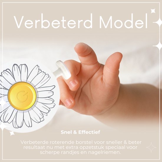 NilaFee® - Electrische Baby Nagelvijl - Inclusief Batterij - 7 Vijlen - Manicureset - Verzorgingsset - Nagelschaartje - Margriet