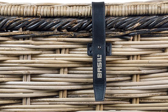 Fietsmand Basil Dijon L met deksel 36 x 49 x 30 cm - grijs/zwart