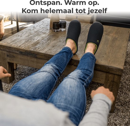 Pantoffels Heren - Sloffen - Maat 44/45 - Zwart - Anti-slip - Comfeet