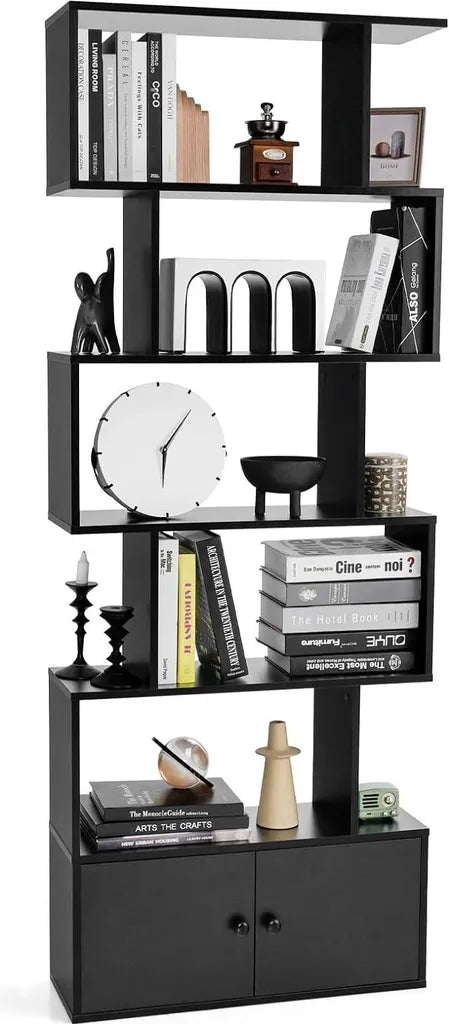 Cost - Boekenkast - Hout - Zwart - 70x23x183 cm